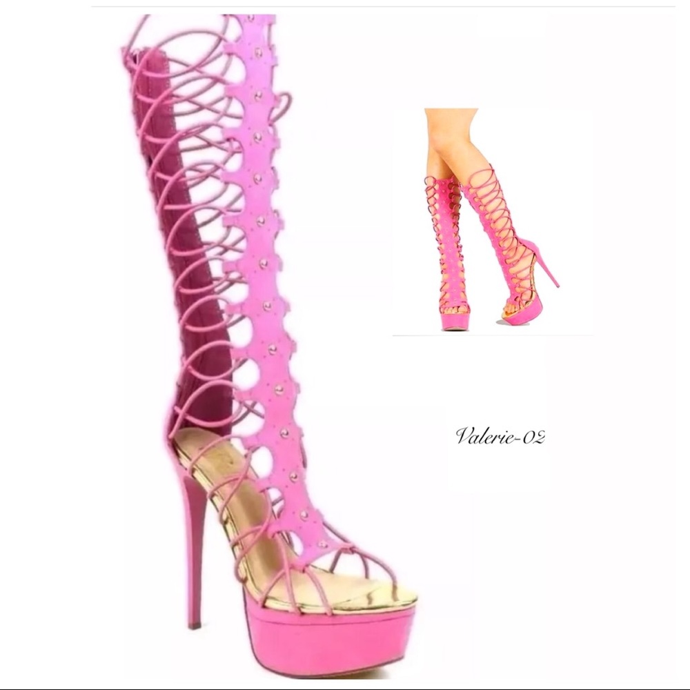 Women’s open toe knee high Stiletto sandals